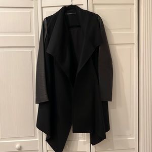 All Saints US 6 leather sleeves jacket like NEW